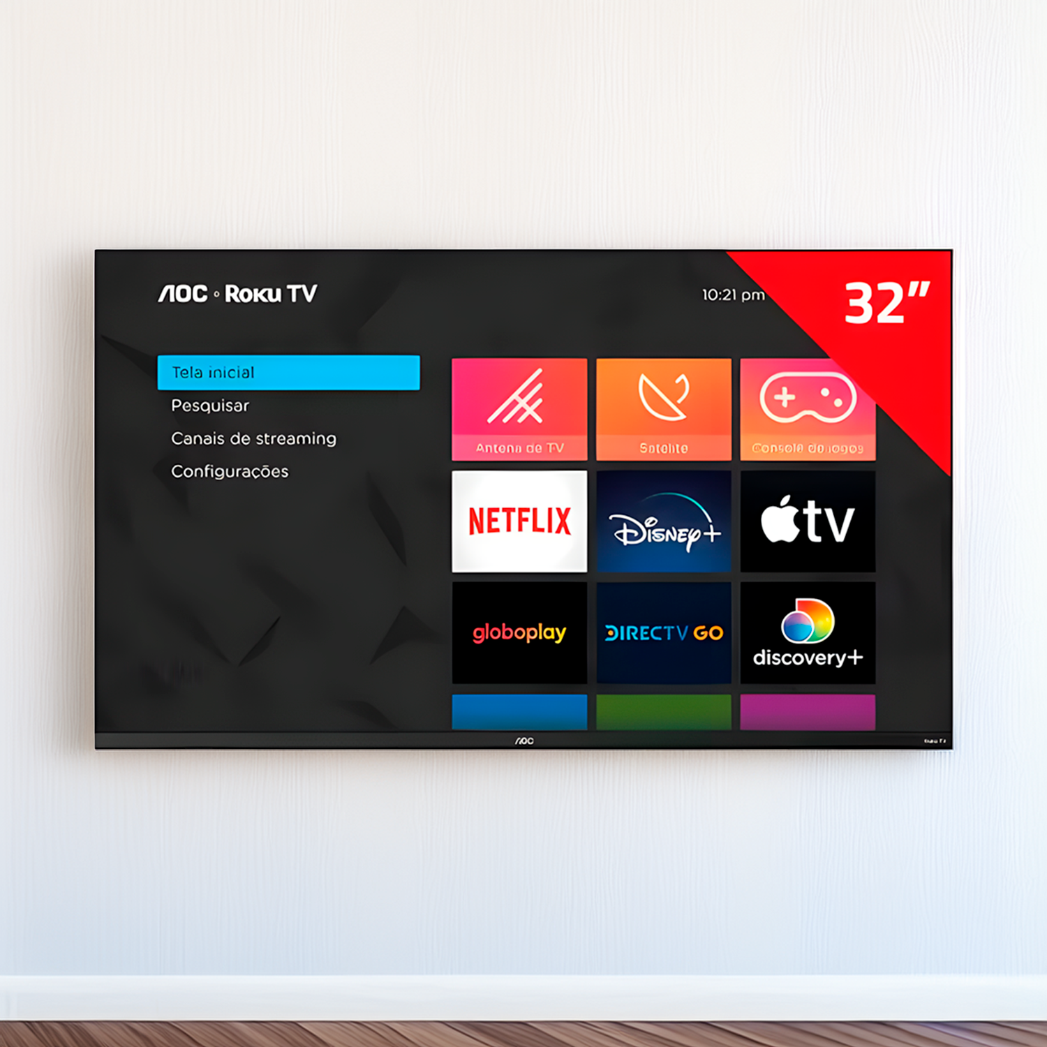 Smart Tv Led Hd 32 Polegadas Aoc Sistema Roku Tv Wi-fi HDMI Smart Tv Led Hd 32 Polegadas Aoc Sistema Roku Tv Wi-fi HDMI